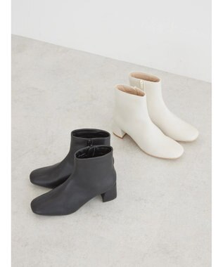 AMERICAN HOLIC スクエアトゥヒールショートブーツ Black