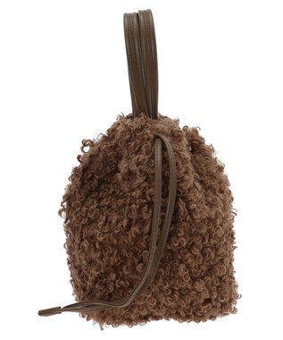 Green Parks ＯＴＯ．ＨＡ．プードルファーハンドバッグ Brown