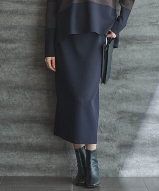 【洗える】 シンセティックダブルフェイス ニットタイトスカート