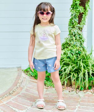 ANY KIDS ひんやりクール リボンショートパンツ デニム