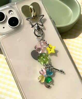 WEGO ビジュークローバービーズキーホルダー 柄1