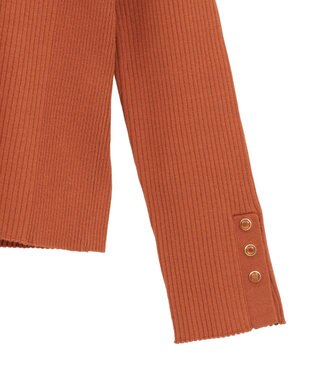 YECCA VECCA 袖釦クルーネックリブニット Light Blue