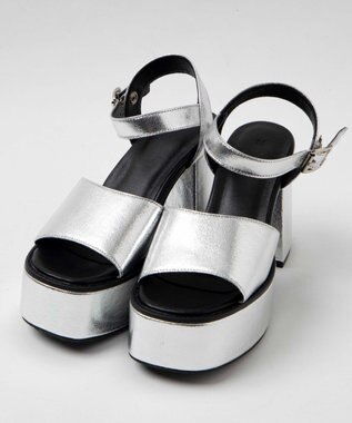 WEGO ストーム付きヒールサンダル シルバー