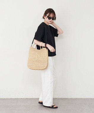 russet 《かごバッグ》インドラフィア2WAYトートバッグ(TI-368) Natural