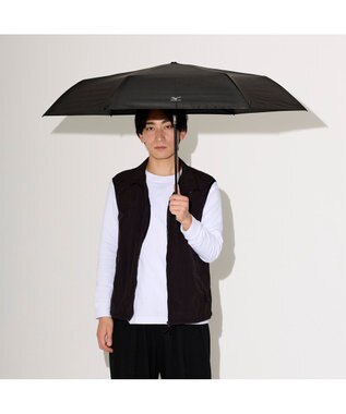 MOONBAT 【WEB限定】MIZUNO  (ミズノ) 無地 ロゴ 日傘 折りたたみ傘 自動開閉 1プッシュ パラソル 晴雨兼用  軽量 一級遮光 遮熱効果 遮光率100% UV遮蔽100% ブラック
