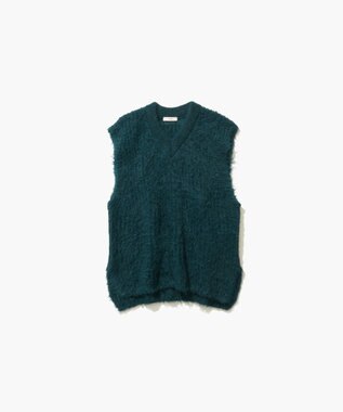 ATON ALPACA FUR | Vネックベスト GREEN