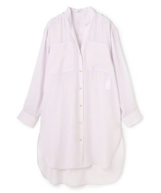 BEIGE， PAULINE / リネンヴィスコースオーバーサイズロングシャツ Lilac