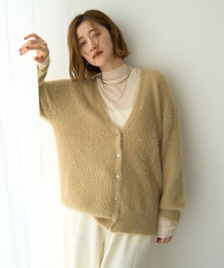 YECCA VECCA ラメシャギーカーディガン Charcoal Gray