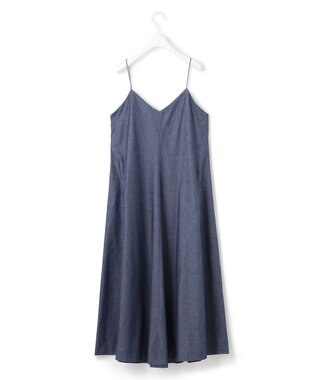ICB 【洗える】PlaXコットンソフトデニム キャミソールワンピース インディゴ系