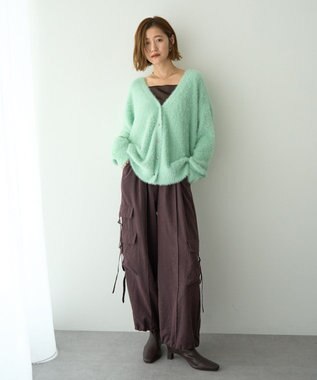 YECCA VECCA ラメシャギーカーディガン Charcoal Gray