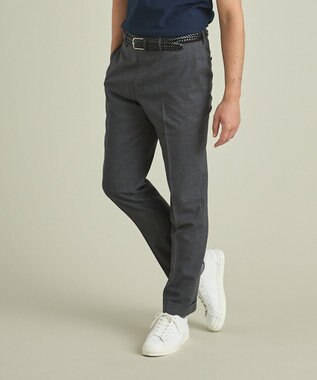 GOTAIRIKU ロングセラー【洗える/折り目加工/シワになりにくい/ウエストアジャスター】ウォッシャブル サマーウール100％パンツ_定番色(ノータック)23/24年モデル ミディアムグレー系