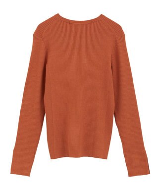 YECCA VECCA 袖釦クルーネックリブニット Light Blue