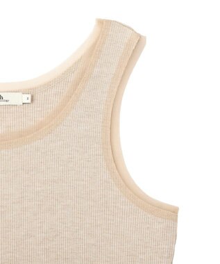 earth music&ecology エッジチュールラメテレコタンクトップ Ivory