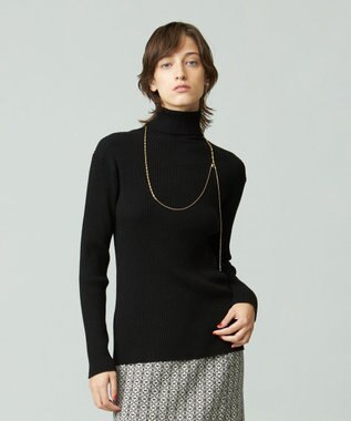 J.PRESS YORK STREET 【WOMEN】ANTI PILLING WOOL リブタートルニット ブラック系