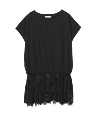 Green Parks レースドッキングフレンチプルオーバー Black
