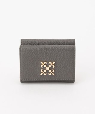 russet 《soeru》モノグラムプレート三つ折りウォレット(SO-397) Gray/PK