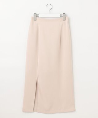 Feroux ソフトツイルナロースリット スカート ベージュ系