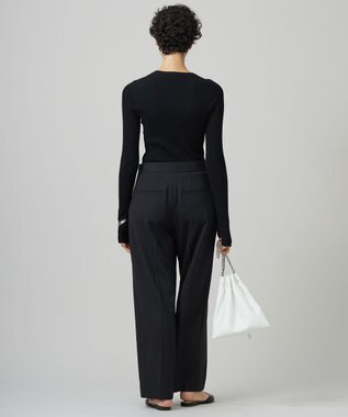 ICB L 【CLASSY.1月号掲載・洗える】ハイゲージリブベーシック プルオーバーニット ブラック系