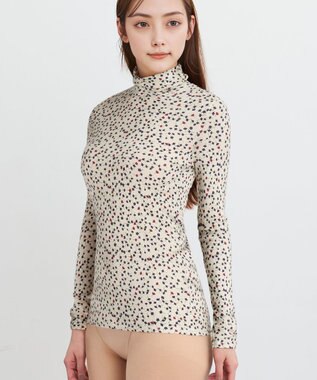 WACOAL あったかTシャツ あったかインナー アウターとしても利用可 保温性 ハイネック 10分袖 長袖 レディース CLD726 /ワコール アイボリー