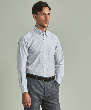 GOTAIRIKU 【形態安定】PREMIUMPLEATS_ボタンダウンカラー 通年ドレスシャツ ライトグレー系4