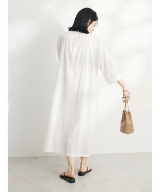 CRAFT STANDARD BOUTIQUE インド綿混レース使いワンピース Off White