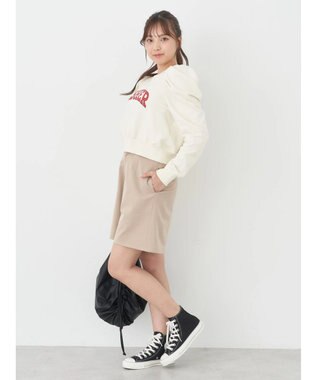 earth music&ecology ウラケロゴ短丈プルオーバー Ivory