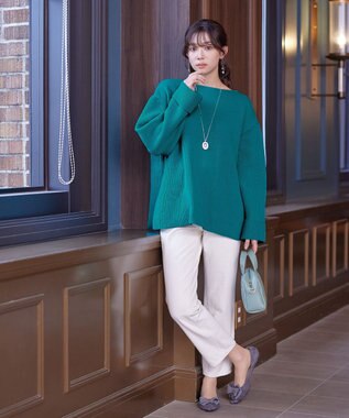 Tiaclasse 【洗える】軽量ワイドスリーブニット ブルー