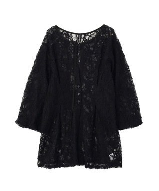 earth music&ecology レースフラワーブラウス Black