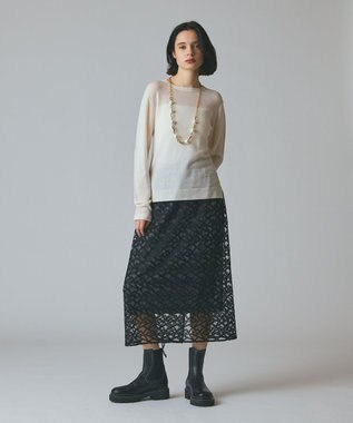 GRACE CONTINENTAL ボウ付ニットトップ ホワイト