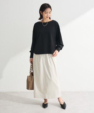 Green Parks イージーケアタック入りスカート Beige