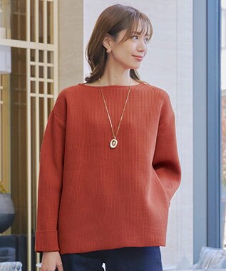 Tiaclasse 【洗える】軽量ワイドスリーブニット オレンジ