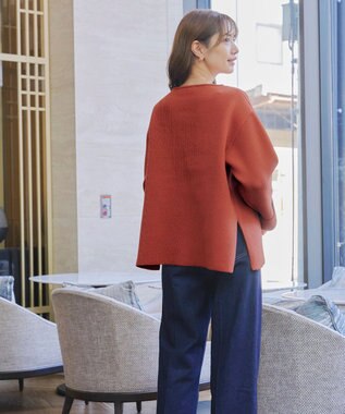 Tiaclasse 【洗える】軽量ワイドスリーブニット オレンジ