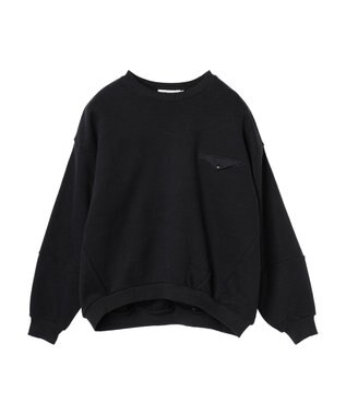 AMERICAN HOLIC ポケット付きバックドレープ裏毛プルオーバー Black