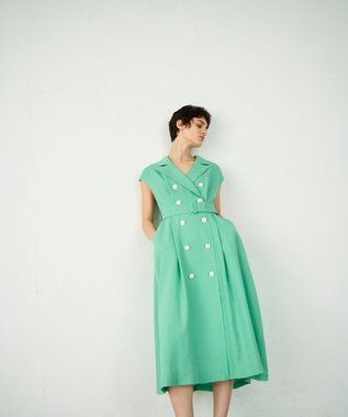 GRACE CONTINENTAL テーラーフレアワンピース ライトグリーン