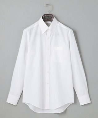 GOTAIRIKU 【形態安定】PREMIUMPLEATS_スナップダウン_通年ドレスシャツ（無地/織柄） 無地/ホワイト系