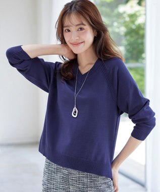 【安田美沙子さん着用・選べる2type】ラグランニットトップス