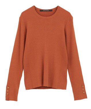 YECCA VECCA 袖釦クルーネックリブニット Light Blue