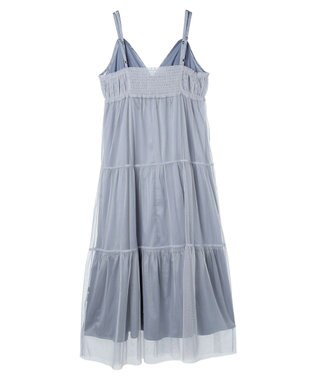 earth music&ecology ＳＥＴ２点ティアードペチドレス＋チュールワンピース Blue