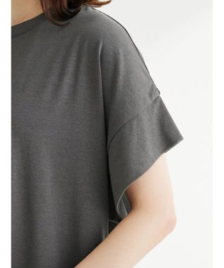 Green Parks 接触冷感　袖切替えカットワンピース Gray