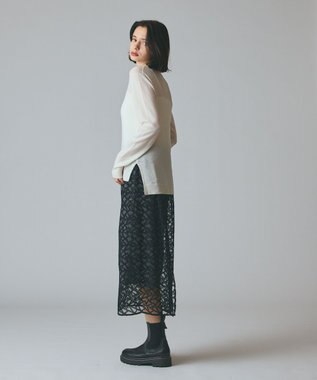 GRACE CONTINENTAL ボウ付ニットトップ ホワイト