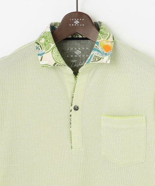 JOSEPH ABBOUD ギフトに！【老舗アロハブランドとコラボレーション】カハラ アロハ ダディ ポロシャツ ライトグリーン×ライム襟