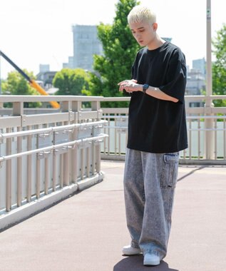 WEGO デニムカーゴパンツ デニム淡加工色