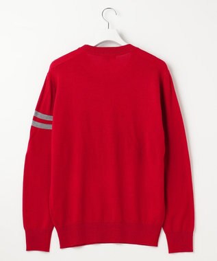 23区GOLF 【MEN】【ウォッシャブル】ウールブレンド ロゴニット レッド系