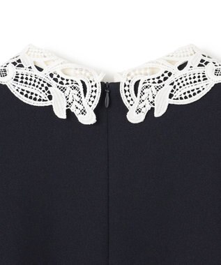 UNFILO L 【2WAY】BEAUTY MOVE レース襟ブラウス ネイビー