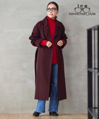 ICB 【ICB×tamachan_style コラボ】スタイルアップ フレアデニム ライトインディゴ系