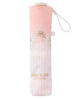 MOONBAT ポール＆ジョー アクセソワ 折りたたみ傘 【超軽量】ストライプ×クリザンテーム ピーチ