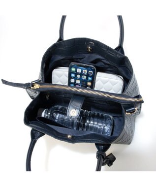 UNBILLION ペルケ perche / WEB直営限定・牛革ユーティリティ・2wayトートバッグS クロコネイビー