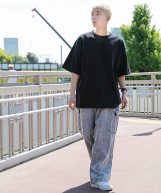 WEGO デニムカーゴパンツ デニム淡加工色