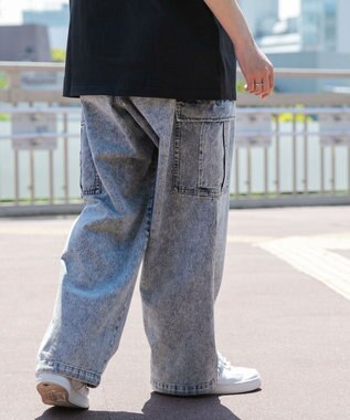 WEGO デニムカーゴパンツ デニム淡加工色