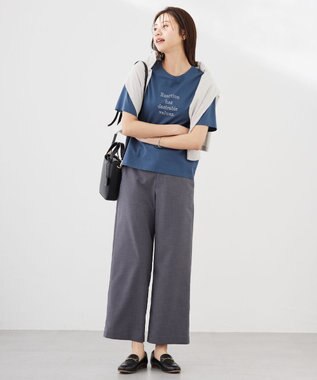 J.PRESS LADIES ロゴTシャツ ダルブルー系